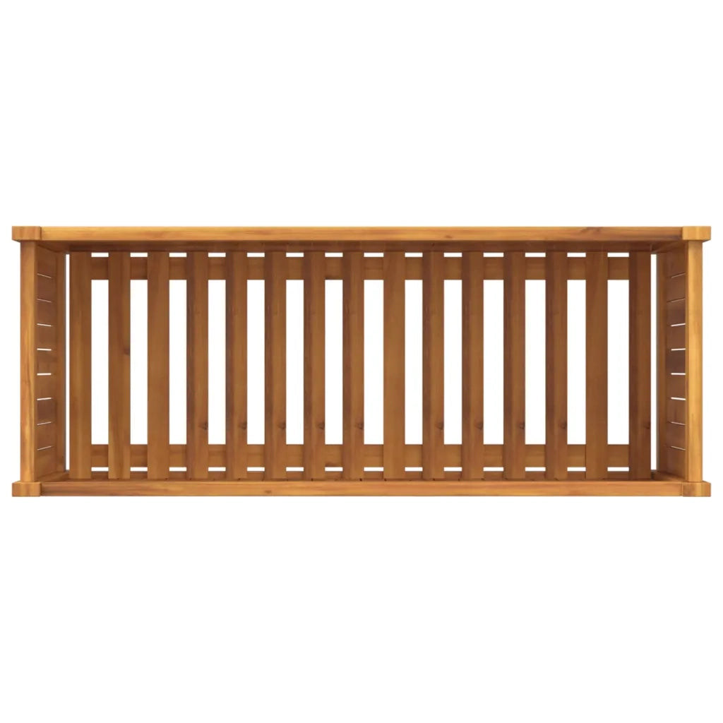 Fioriera | Cassetta per fiori | Vaso Giardino con Rivestimento 99,5x38x50cm Massello Acacia