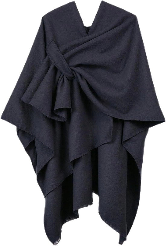 Sciarpa Grande per Donne 130 x 150 cm con Tessuto a Croce e Frange - Mantellina per Abito da Sera - Sacchetto per Matrimonio