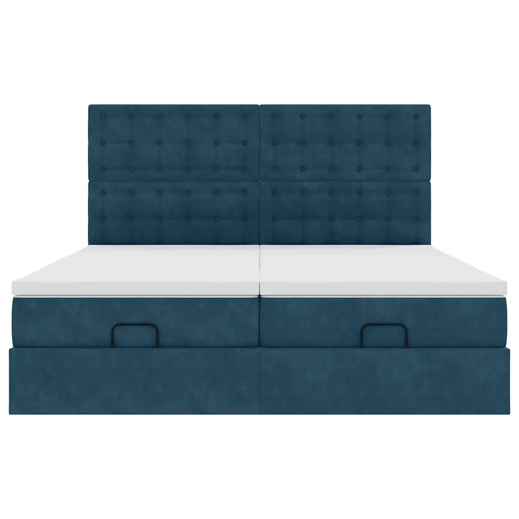 Struttura Letto Pouf con Materassi 160x200 cm Velluto