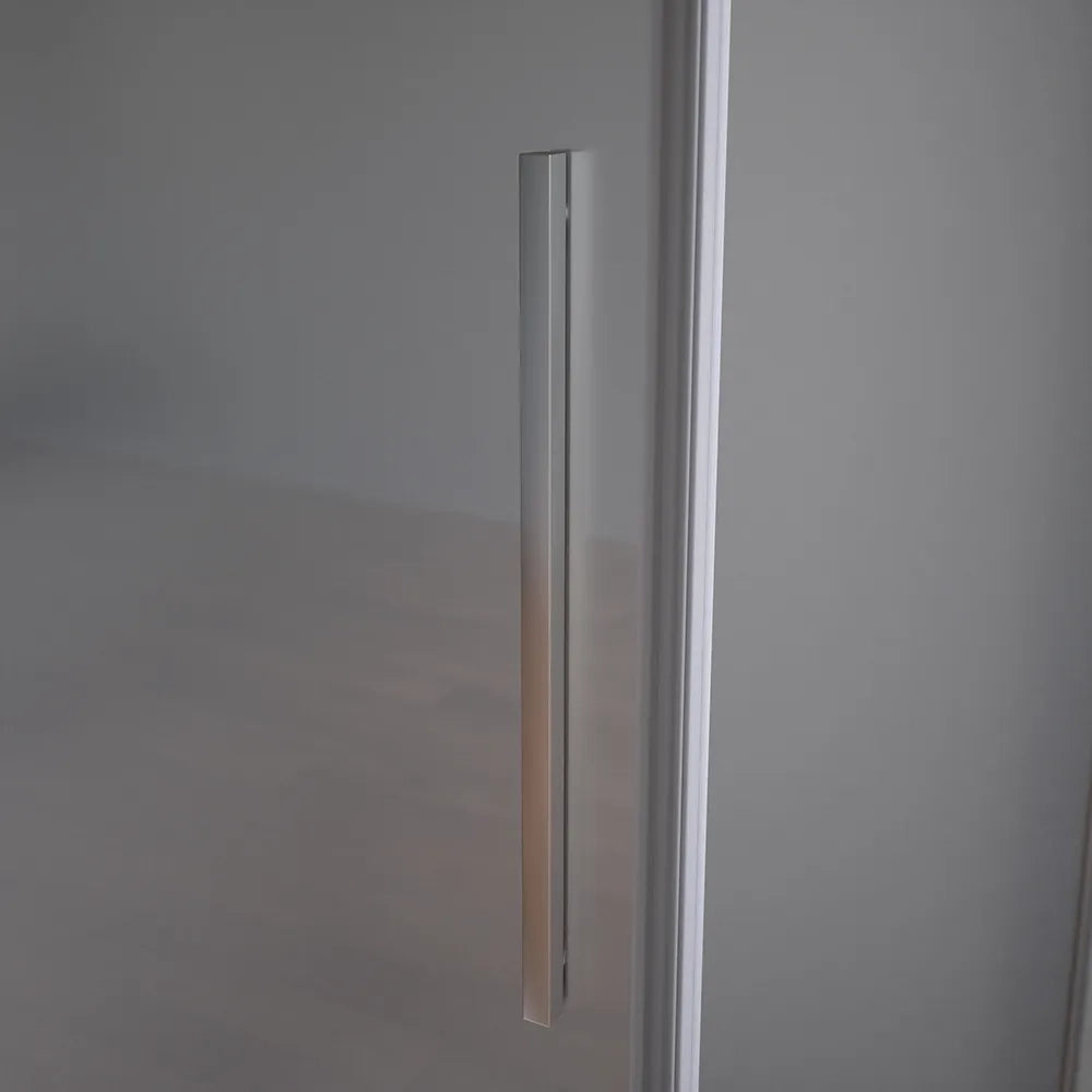 Box doccia 75x80cm con apertura a battente e parete fissa, profili cromati e vetro da 6mm opaco h195 | Elba