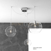 SOSP. BIANCO SPOSTABILE 3 LUCI VETRI (1 X GRANDE+ 1 X MEDIO+ 1 X PICCOLO)TUTTI TRASPARENTE 1155BI-S3 S MIX-TR