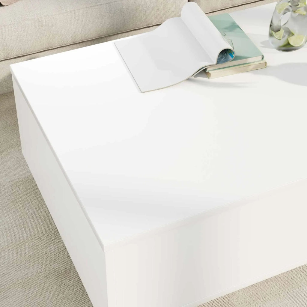 Tavolino da salotto | Tavolino da caff¨¨ | Tavolino da Soggiorno Bianco 95 x 55 x 31 cm Legno multistrato