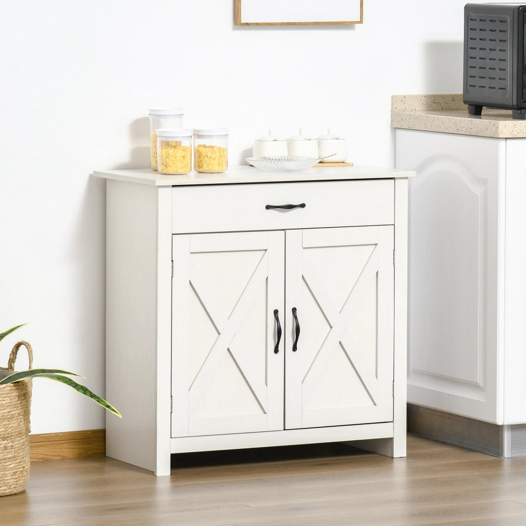 Buffet ¨C zephmum ¨C 2 porte grange, cassetto, bianco, 80x39.7x80 cm