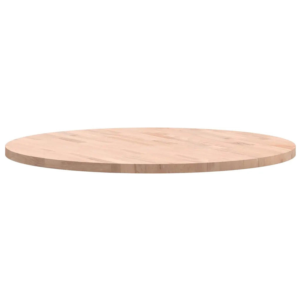Piano per Tavolo Ø80x2,5 cm Rotondo in Legno Massello di Faggio 355918