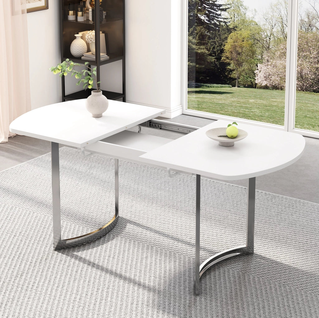 Tavolo da pranzo allungabile 140/180 x 80 cm; MDF bianco