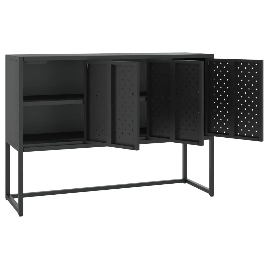 Credenza Nera 105x35x75 cm in Acciaio cod mxl 6591