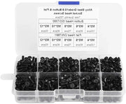 Assortimento di Viti in Acciaio Nero con Confezione Plastica - 720 pezzi - M3 - Viti a Testa Piana/Chiodata a 5 Viti Inbus