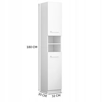 Armadio a colonna bianco moderno alto loft 2 ante 180 cm