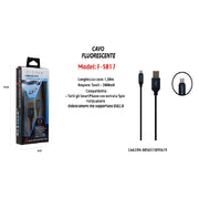 Trade Shop - Cavo Fluorescente Ricarica Per Smartphone 5pin 1,50mt 5volt - 2000ma Maxtech F-s017 -