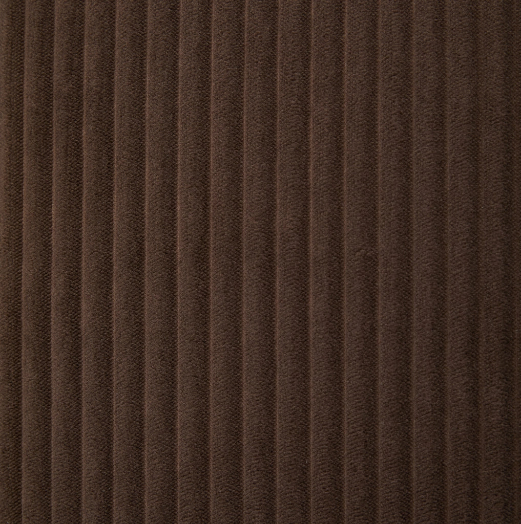 Sedia a dondolo con poggiapiedi; reclinabile a 3 posizioni; in corduroy marrone; 70x80x92 cm