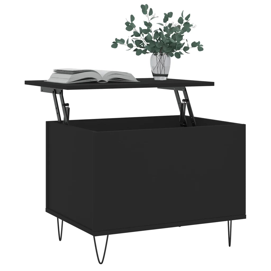 Tavolino da Salotto-Tavolino da soggiorno-Tavolo Nero 60x44,5x45 cm in Legno Multistrato 227295