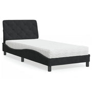 Letto con Materasso-Struttura Letto con Materasso Nero 90x200 cm in Velluto