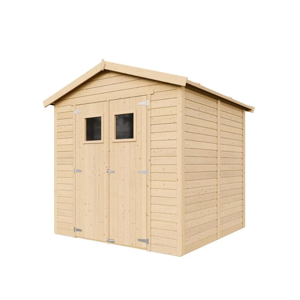 Casa da giardino in legno naturale H228x222x233 cm/4,08 m?²- TIMBELA M351