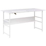 Scrivania da ufficio per casa con piano regolabile e ripiano inferiore in truciolato 140 x 50 cm bianco Design minimalista