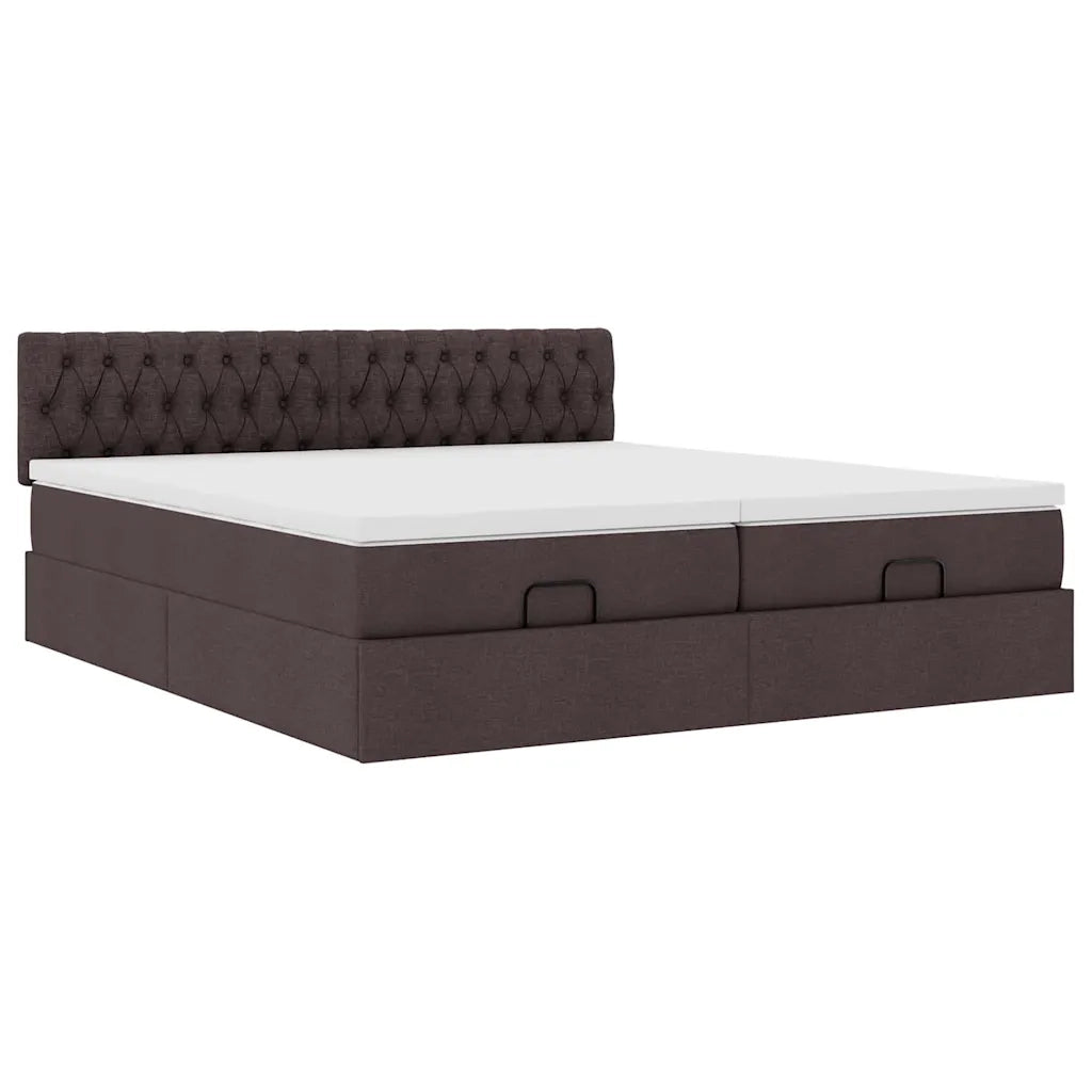 Struttura Letto Pouf con Materassi 200x200 cm in Tessuto 3312874