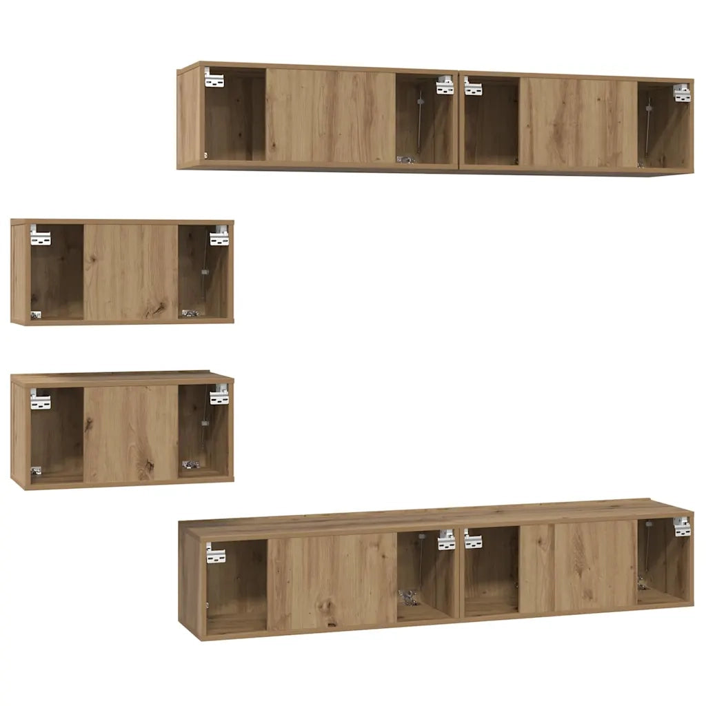 Set mobile TV 6 pcs Rovere artigianale Legno multistrato 3393161