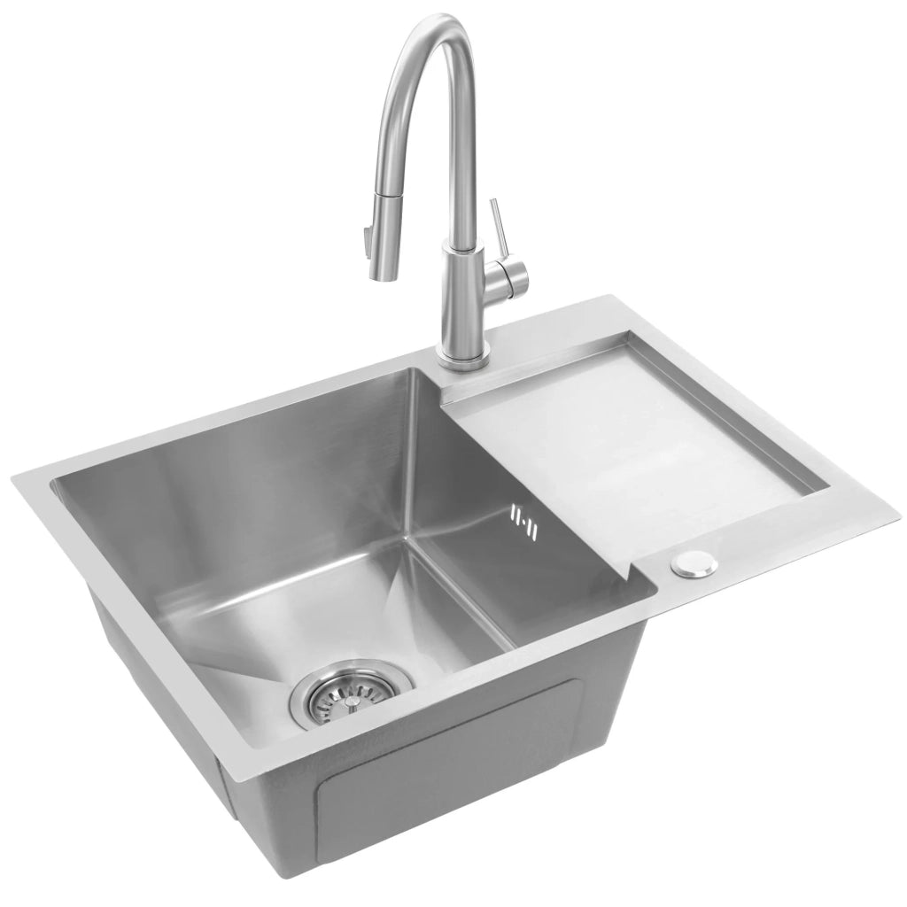Lavello In Acciaio Paul Brush Nickel con rubinetto da cucina