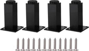 Supporti per mobili in lega di alluminio leggera 10 cm, regolabili in altezza - 4 pezzi, supporti per tavolo sostituzione per sedute metalliche - nero