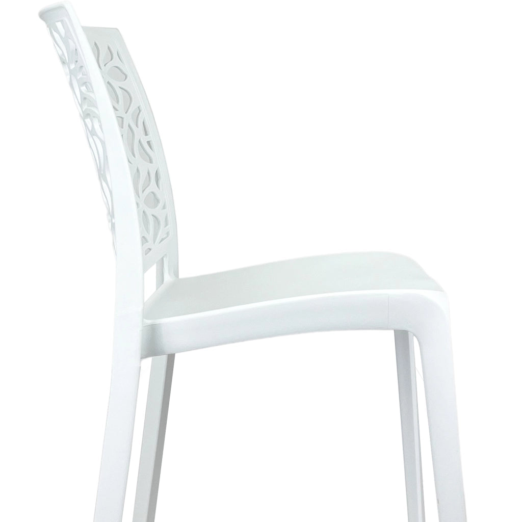 Marvin Sedia Da Interno Esterno Stone In Polipropilene Giardino Impilabile Di Design Sedie Moderne Per Cu Bianco/1 Sedia