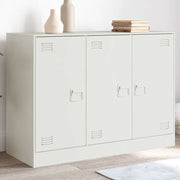 Buffet credenza cassettiera armadio mobile contenitore organizer per cucina soggiorno salotto 99 x 39 x 73 cm acciaio bianco 02_0030544