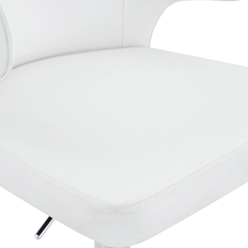 Set di 2 sgabelli da bar girevoli 360° regolabili in altezza con schienale, PU bianco