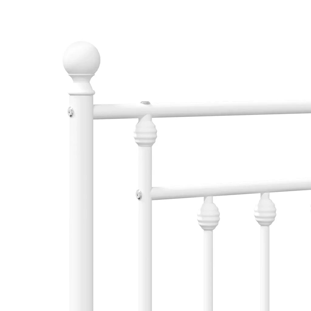Giroletto con Testiera e Pediera-Struttura Letto Metallo Bianco 90x190 cm 314232