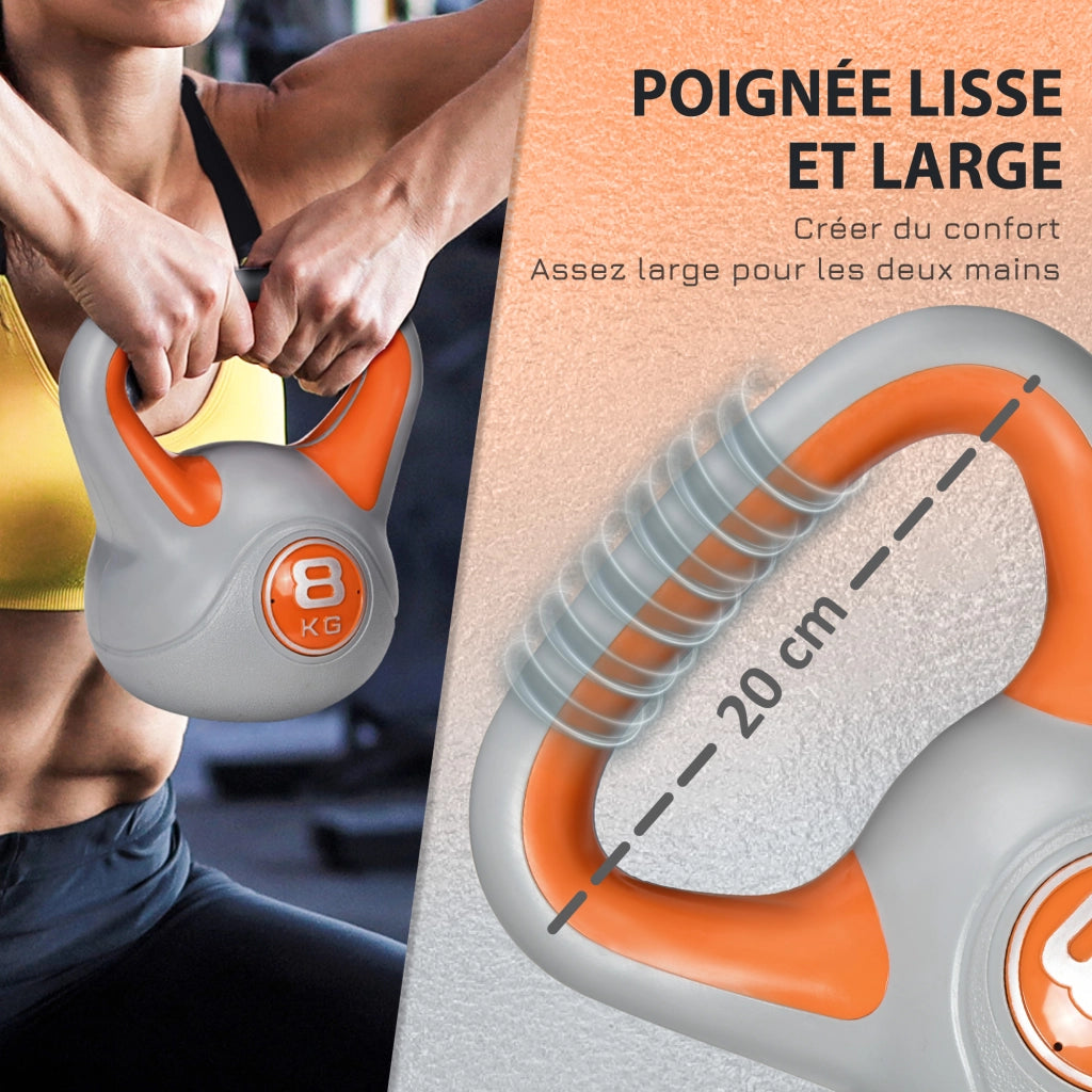 Kettlebell 8 kg ¨C zephmum ¨C arancione 20x14x24 cm