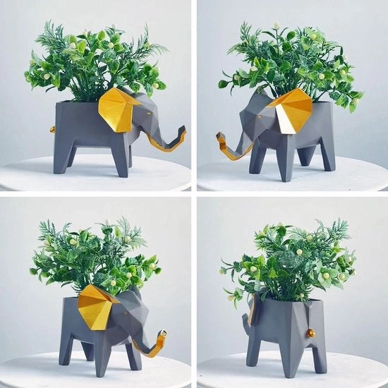 Vaso di Fiori Scultura Moderna di Animali Decorazione per la Sala da Pranzo Figura di Artigianato Poliuretano Statua in Piedi 17cm