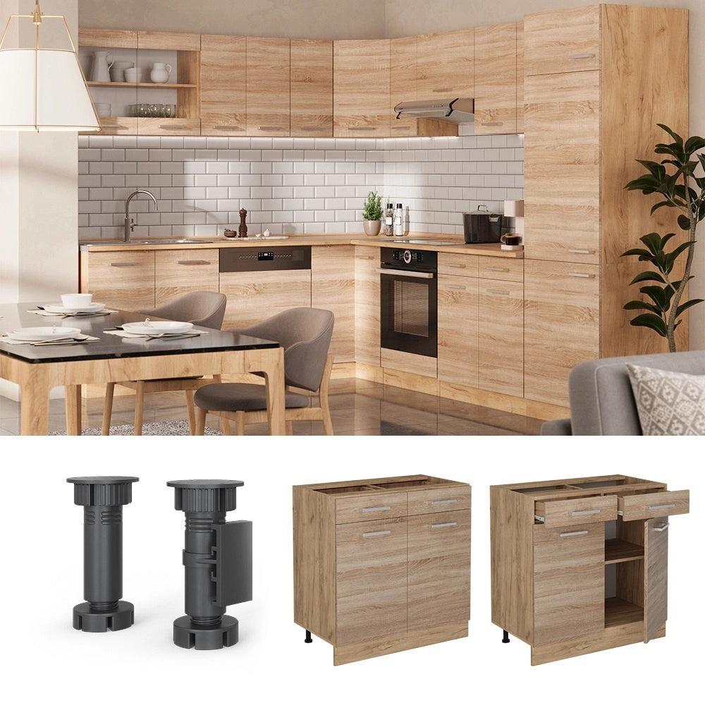Mobiletto base per cucina R-Line Sonoma/Rovere dorato 80 cm, PL Rovere Vicco