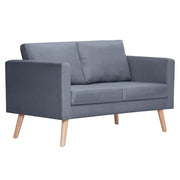 Divano | Divano da soggiorno | Sofa a 2 Posti in Tessuto Grigio Scuro