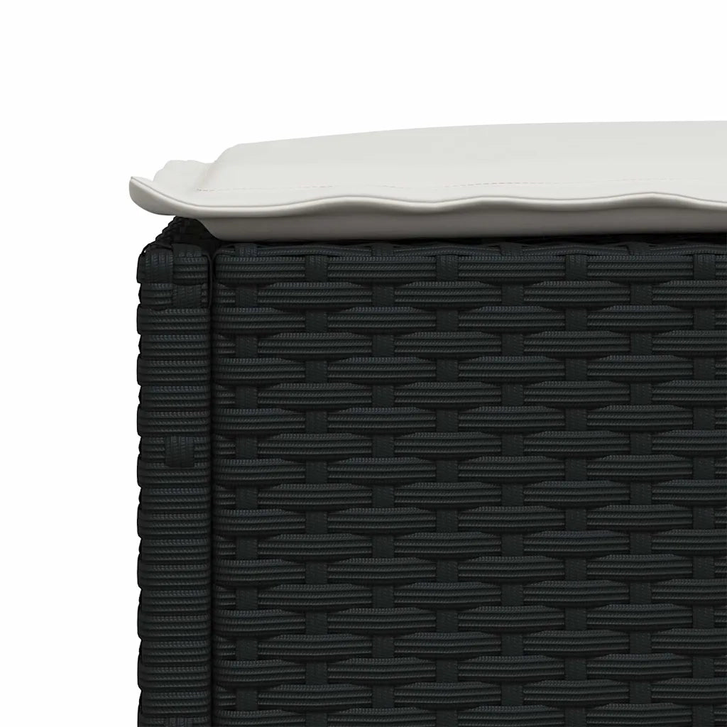 Set Divani da Giardino 4 pz | Set Salotto da Giardino con Cuscini Nero in Polyrattan