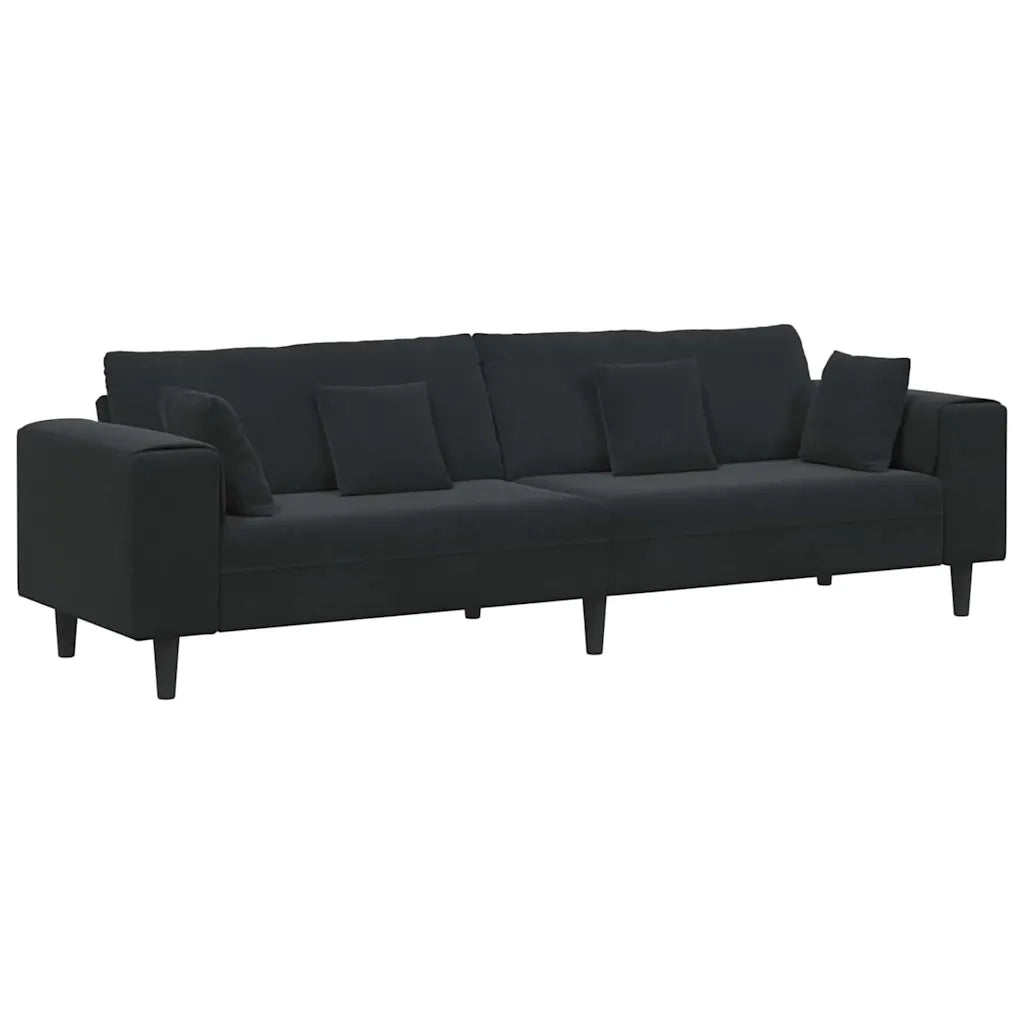 Divano Nero 250 x 77 x 76 cm Velluto 3335158