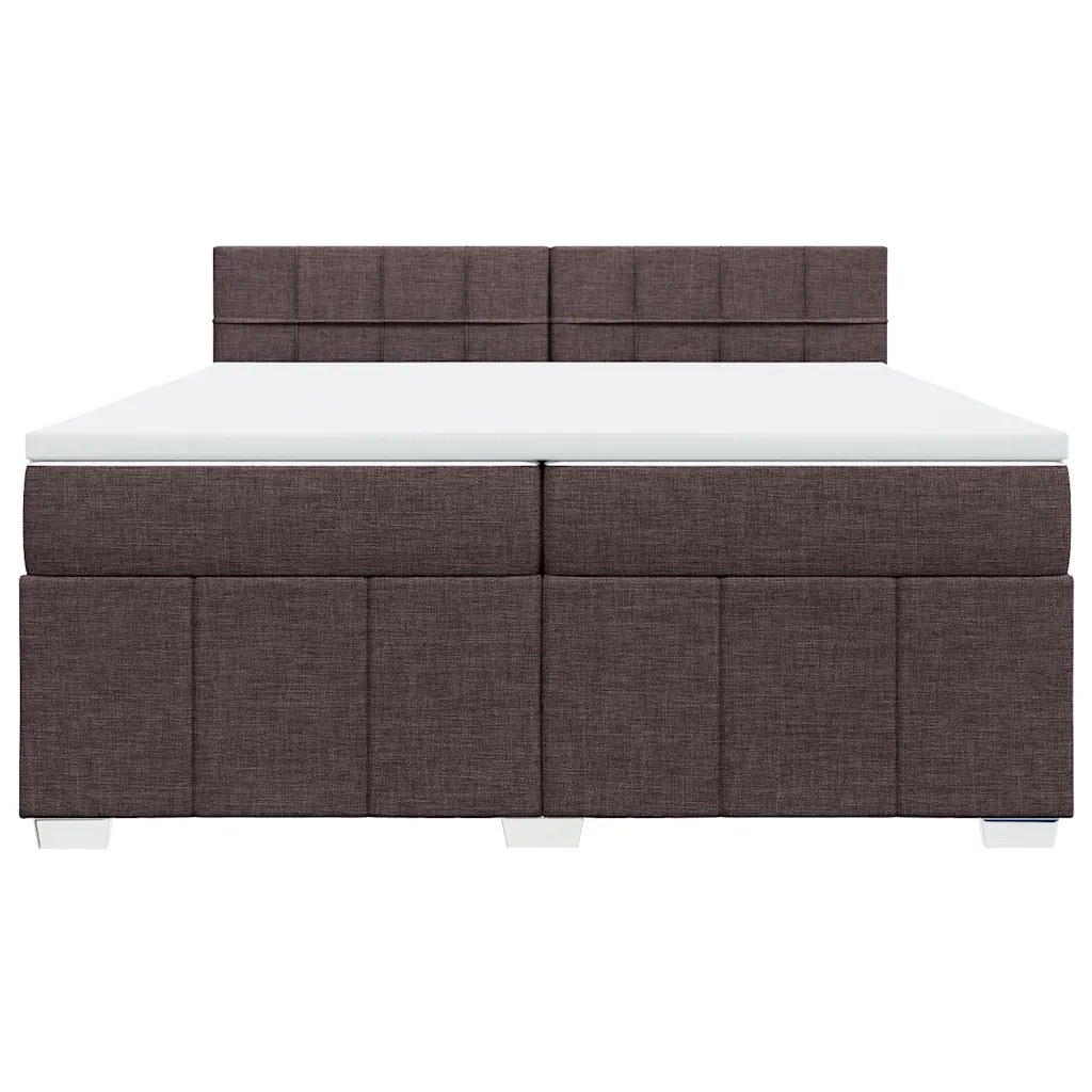 vidaXL Giroletto a Molle con Materasso Marrone Scuro 200x200cm Tessuto