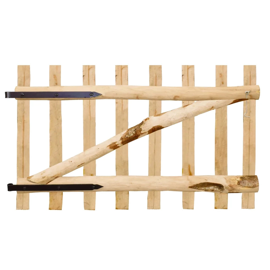 Cancello Singolo per Recinzione in Legno di Nocciolo 100x60 cm 142589