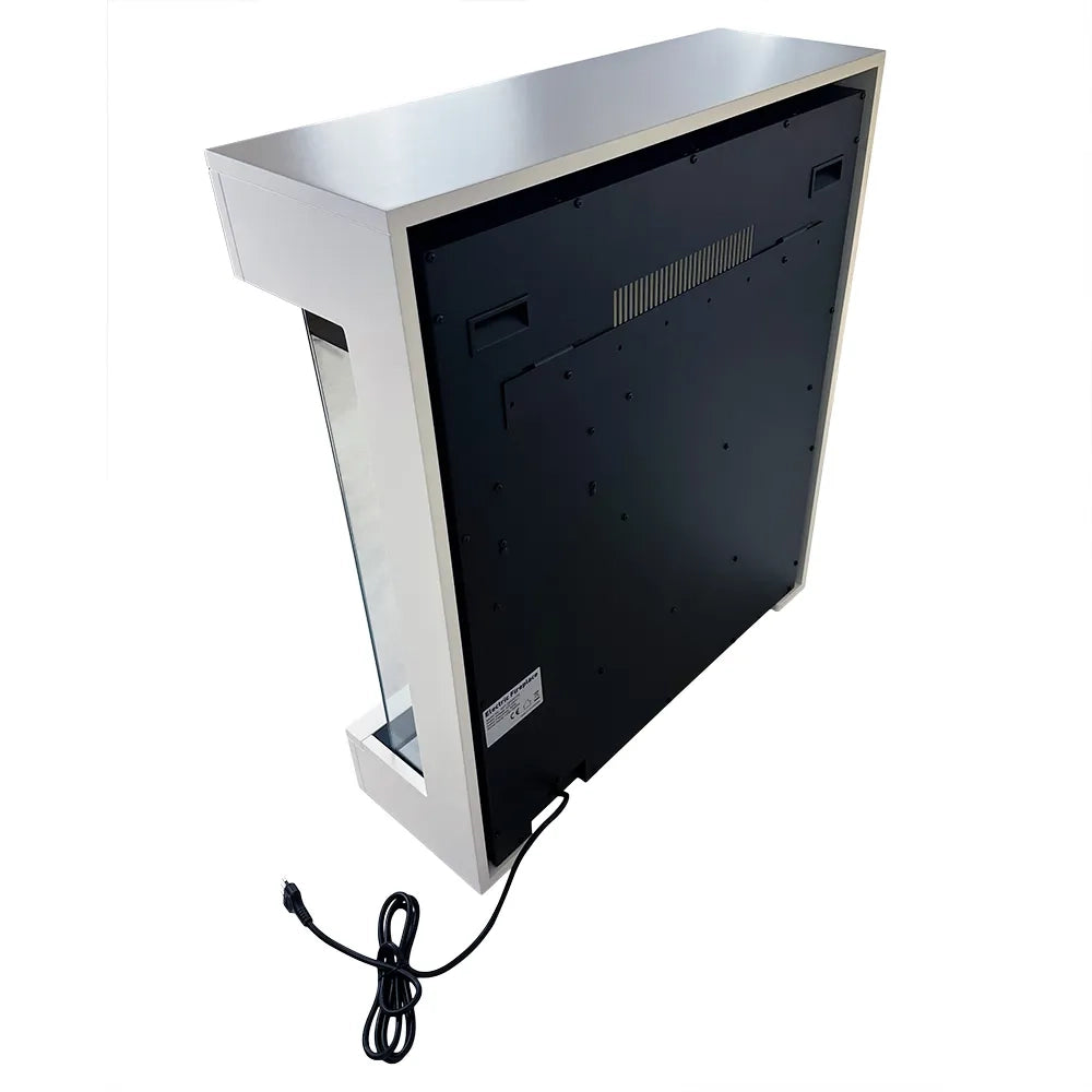 Tempo Style - Caminetto elettrico CALLIOPE Bianco con cornice in legno MDF effetto fuoco reale 750 - 1.500 W