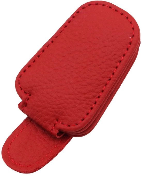 Bracciale universale per auto, visiera per auto con clip in pelle, portabracciale per visiera auto, rosso
