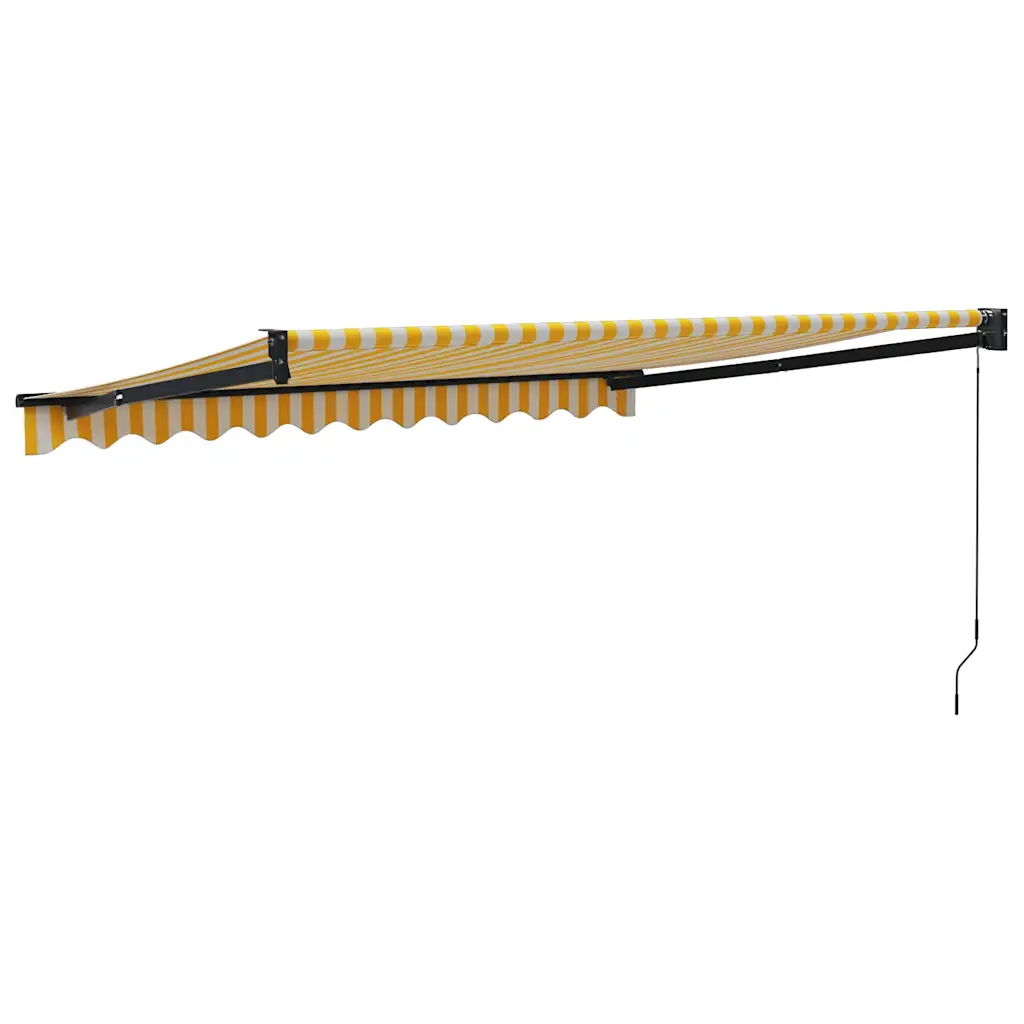 Tenda Retrattile Gialla e Bianca 3x2,5 m in Tessuto e Alluminio
