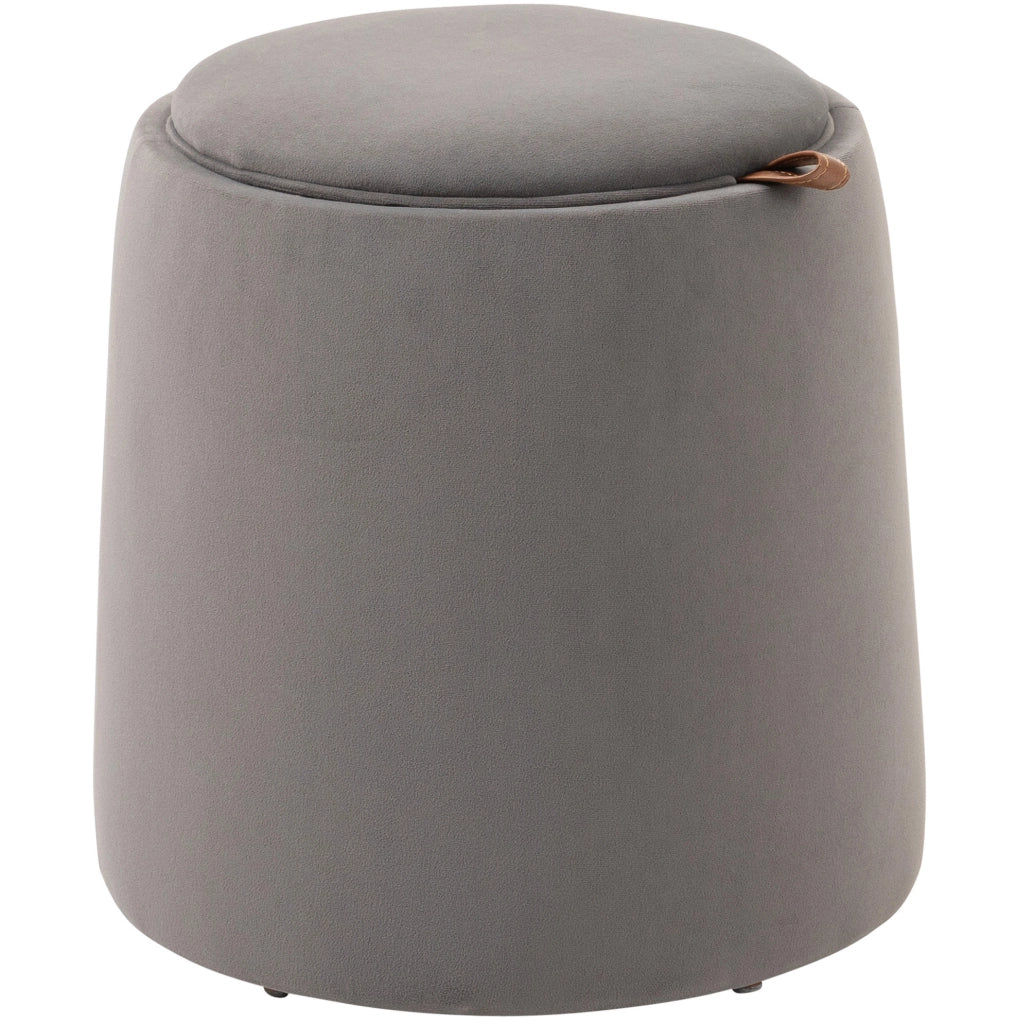 POUF Contenitore rotondo Ø44 x 47,5 cm in poliestere grigio scuro