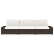 Divano componibile-Divano Modulare a 3 Posti in Polyrattan Marrone