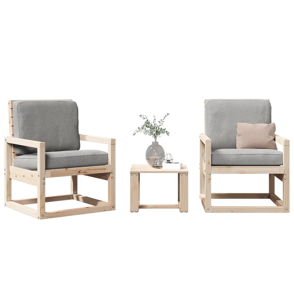 Set Salotto da Giardino 3 pz in Legno Massello di Pinocod mxl 113662