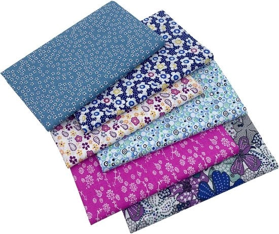 Stoffe per Patchwork 6 pezzi 50 x 80 cm - Grande Set di Tessuti per Quilting DIY - Artigianato Manuale - Colorato