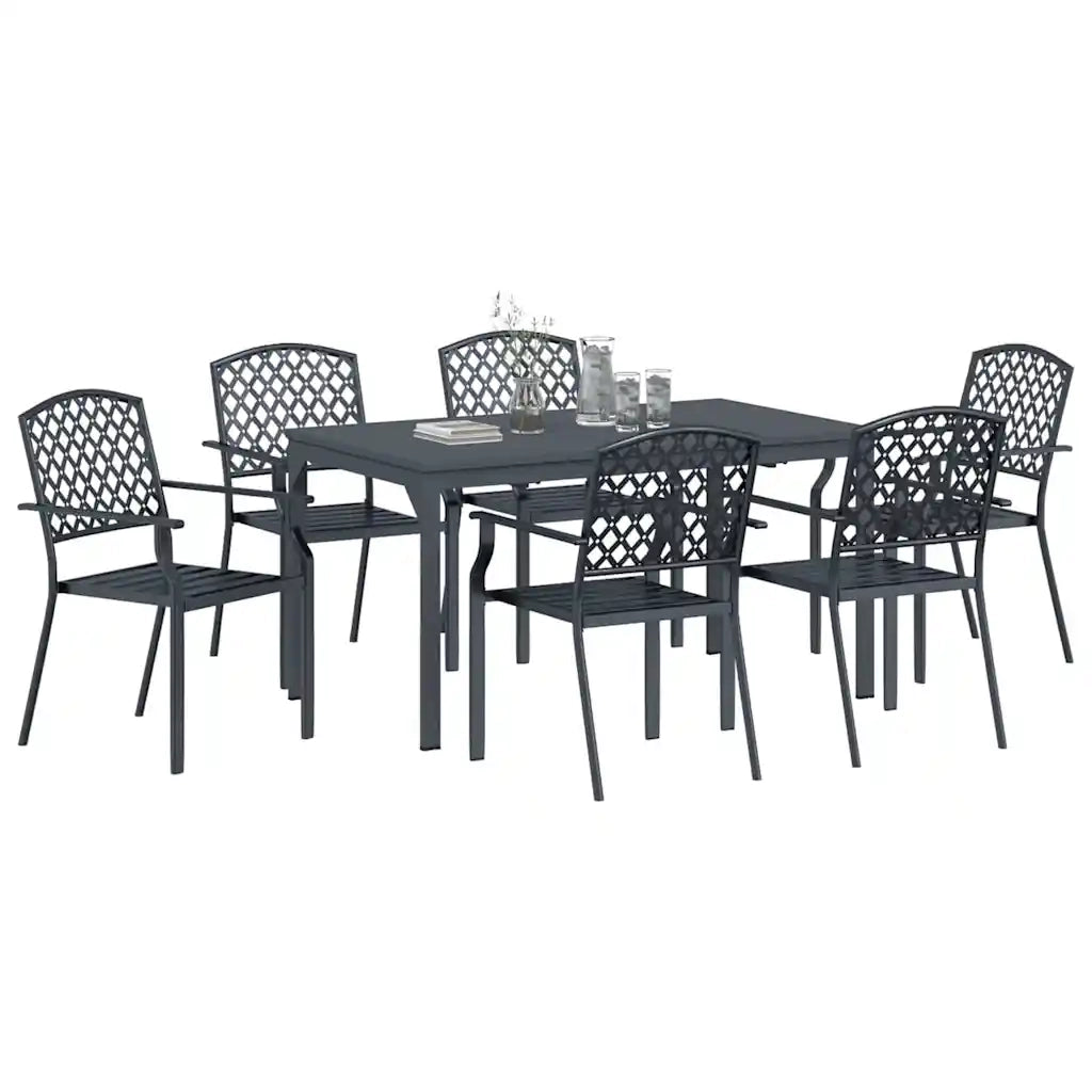 Set da Pranzo per Giardino 7 pcs Antracite