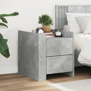 Comodino-Tavolino da notte Grigio Cemento 45x50x50 cm in Truciolato 297767