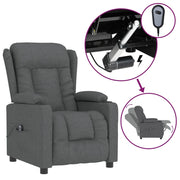 Poltrona | Sedia Relax Elettrica Reclinabile Grigio Scuro in Tessuto