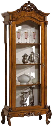 Vetrina legno 1 porta vetro impero noce bassano 72x46x214 - Mobili 2G