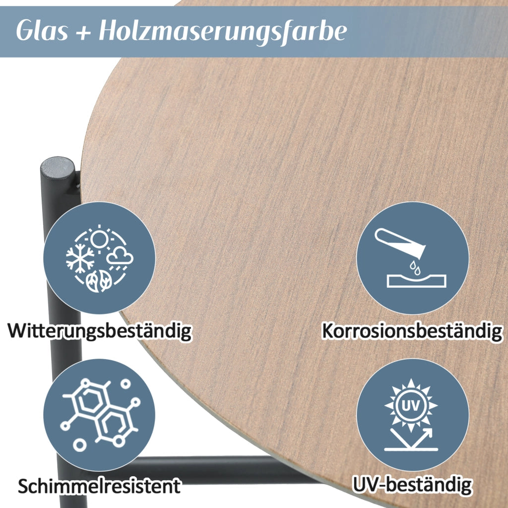 Set da Giardino con Divano Angolare, Tavolino e Pouf ¨C MINIMAL ¨C Polyrattan Grigio, Piano in Vetro