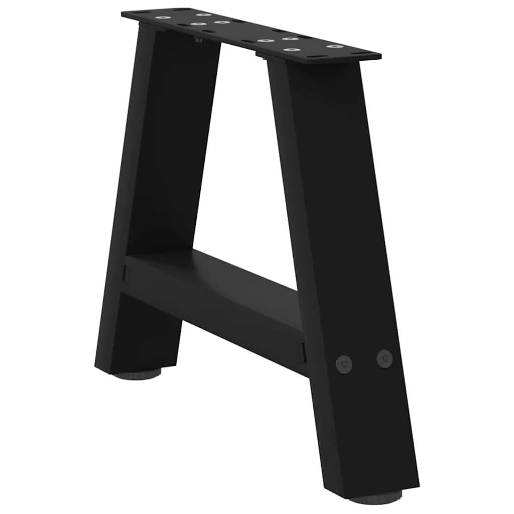 Set di 2 gambe per tavolino da caffè a forma di A 30 x 30 cm design moderno con piedini regolabili acciaio nero 02_0057088