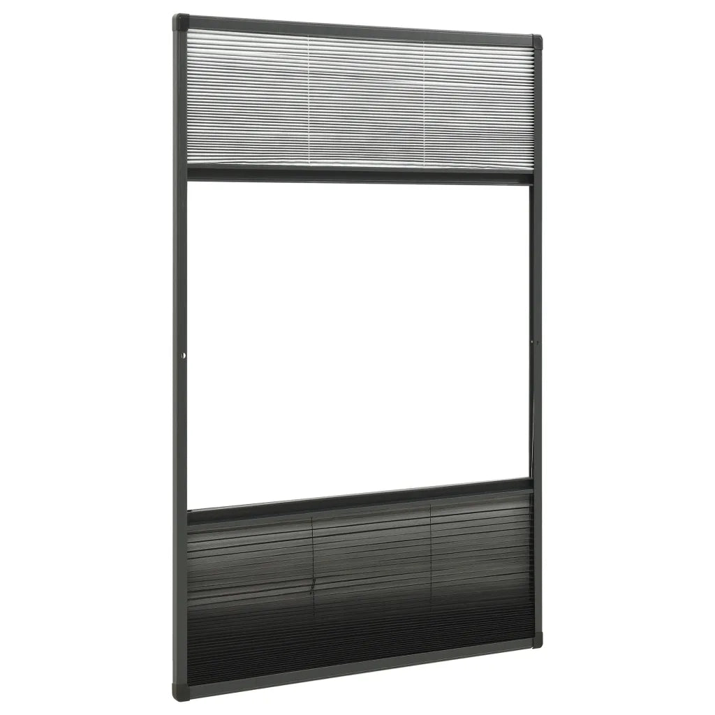 Zanzariera Plissettata Finestra Alluminio 80x160 cm con Tendina 148685