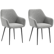 Set 2 Sedie Imbottite Stile Nordico 54x57x80 cm Tessuto Effetto Velluto Grigio Scuro