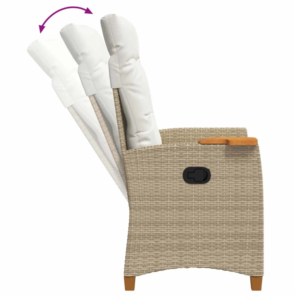 Divano Sedia-Poltrona reclinabile con tavolino polyrattan 713753